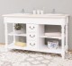 Bathroom cabinet for 2 sinks with 3 drawers, turned legs - sinks are not included in the price