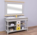 Bathroom cabinet for 2 sinks with 3 drawers, turned legs - sinks are not included in the price