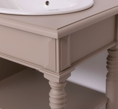 Bathroom cabinet for 2 sinks with 3 drawers, turned legs - sinks are not included in the price