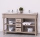 Bathroom cabinet for 2 sinks with 3 drawers, turned legs - sinks are not included in the price