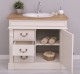 Ornamental bathroom cabinet for sink with 3 drawers and 1 door, oak top - sink is not included in th