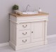 Ornamental bathroom cabinet for sink with 3 drawers and 1 door, oak top - sink is not included in th