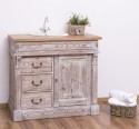 Ornamental bathroom cabinet for sink with 3 drawers and 1 door, oak top - sink is not included in th