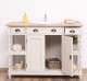 Bathroom cabinet for sink with 2 doors and 2 shelves, oak top - sink is not included in the price