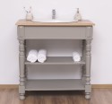 Bathroom cabinet for sink with turned legs, oak top - sink not included in the price