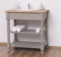 Bathroom cabinet for sink with turned legs, oak top - sink not included in the price