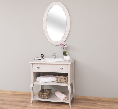 Small bathroom cabinet with curved legs - the sink is not included in the price