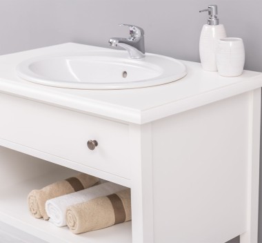 Small bathroom cabinet with curved legs - the sink is not included in the price