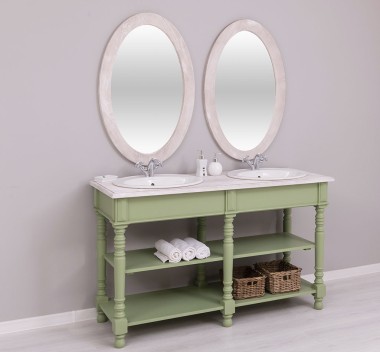 Bathroom cabinet for sinks with turned legs - sinks are not included in the price