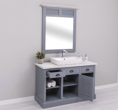 Bathroom cabinet with 1 lamellar door - the sink is not included in the price