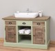 Bathroom cabinet with 2 lamellar doors - sinks are not included in the price