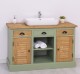 Bathroom cabinet with 2 lamellar doors - sinks are not included in the price