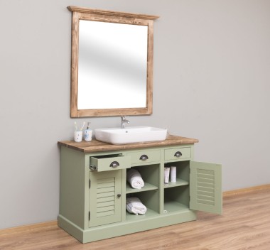 Bathroom cabinet with 2 lamellar doors - sinks are not included in the price