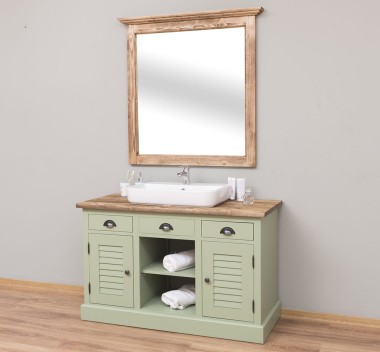 Bathroom cabinet with 2 lamellar doors - sinks are not included in the price