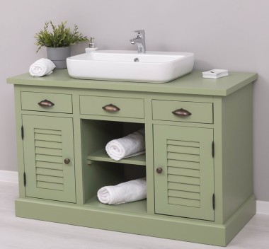 Bathroom cabinet with 2 lamellar doors - sinks are not included in the price