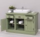 Bathroom cabinet with 2 lamellar doors - sinks are not included in the price