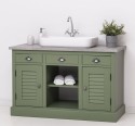 Bathroom cabinet with 2 lamellar doors - sinks not included in the price, oak top