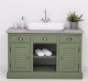 Bathroom cabinet with 2 lamellar doors - sinks not included in the price, oak top