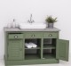 Bathroom cabinet with 2 lamellar doors - sinks not included in the price, oak top