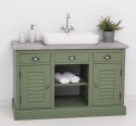 Bathroom cabinet with 2 lamellar doors - sinks not included in the price, oak top