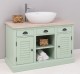 Bathroom cabinet with 2 lamellar doors - sinks not included in the price, oak top