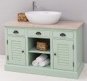 Bathroom cabinet with 2 lamellar doors - sinks not included in the price, oak top