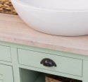 Bathroom cabinet with 2 lamellar doors - sinks not included in the price, oak top