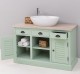 Bathroom cabinet with 2 lamellar doors - sinks not included in the price, oak top