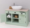 Bathroom cabinet with 2 lamellar doors - sinks not included in the price, oak top