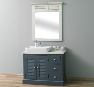 Bathroom cabinet with 2 lamellar doors, 3 drawers - sinks are not included in the price