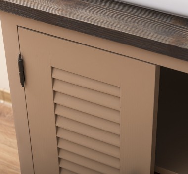 Bathroom cabinet with 2 lamellar doors, 3 drawers - sinks are not included in the price