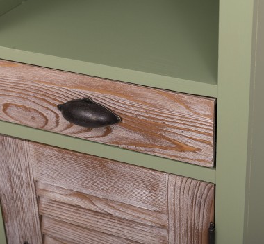 Bathroom furniture with a shutter door, a drawer and two shelves