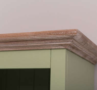 Bathroom furniture with a shutter door, a drawer and two shelves