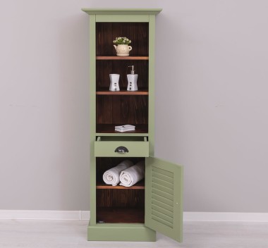 Bathroom furniture with a shutter door, a drawer and two shelves