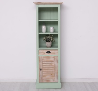 Bathroom furniture with a shutter door, a drawer and two shelves