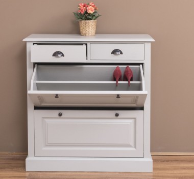 Shoe rack with 2 doors, 2 drawers