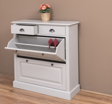 Shoe rack with 2 doors, 2 drawers