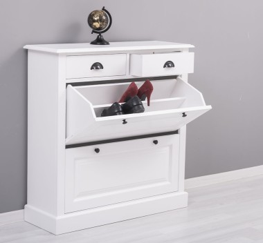 Shoe rack with 2 doors, 2 drawers