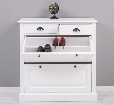 Shoe rack with 2 doors, 2 drawers