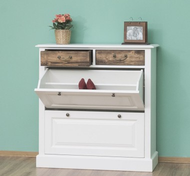 Shoe rack with 2 doors, 2 drawers