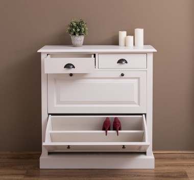 Shoe rack with 2 doors, 2 drawers