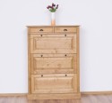 Shoe rack with 3 doors and 2 drawers, oak top