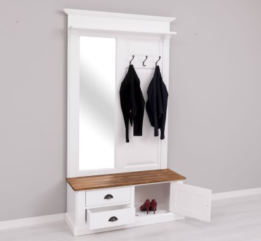 Coat decorated with mirror, 1 door, 2 drawers