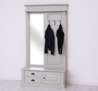 Coat decorated with mirror, 1 door, 2 drawers