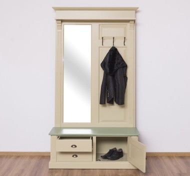 Coat decorated with mirror, 1 door, 2 drawers