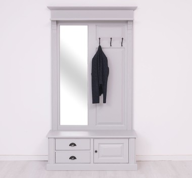 Coat decorated with mirror, 1 door, 2 drawers