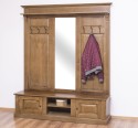 Large coat hanger with mirror, 2 doors, open space