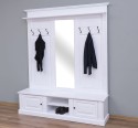 Large coat hanger with mirror, 2 doors, open space