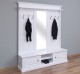 Large coat hanger with mirror, 2 doors, open space