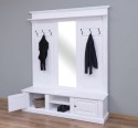 Large coat hanger with mirror, 2 doors, open space